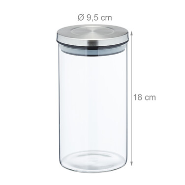 Relaxdays Vorratsgläser 4er Set je 1000 ml