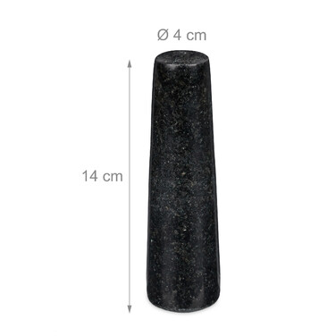 Relaxdays Granit Mörser mit Stößel 12 cm