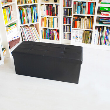 Relaxdays Sitzbank mit Stauraum Kunstleder