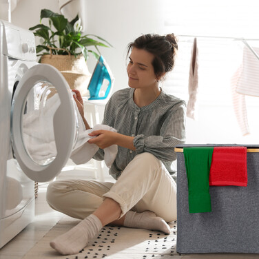Relaxdays Wäschekorb mit Deckel 80 l