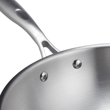 Relaxdays Edelstahl Wok mit Deckel