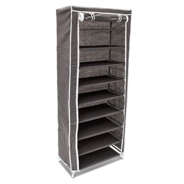 Relaxdays Schuhschrank Stoffbezug 9 Ablagen