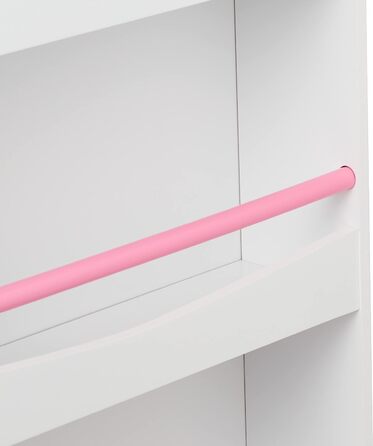 Relaxdays Bücherregal Kinder, HxBxT: 124 x 50,5 x 15 cm, 4 Fächer, MDF, Kinderbücherregal mit Schwan-Motiv, weiß/rosa