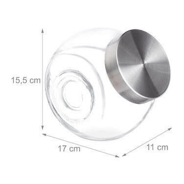 Relaxdays Bonbongläser 3er Set 1,5 L