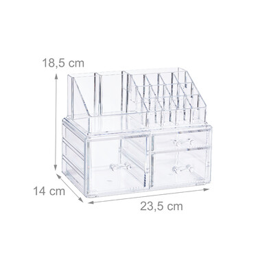 Relaxdays Make-Up Organizer mit 3 Schubladen