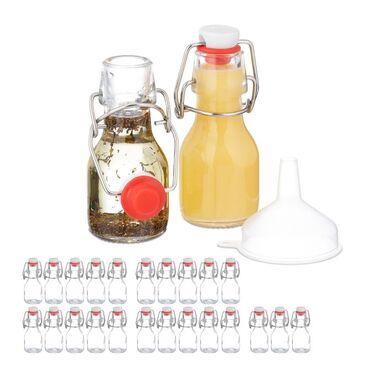 Relaxdays Kleine Flaschen mit Bügelverschluss Set