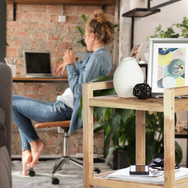 Relaxdays Badregal mit Rollen Holz