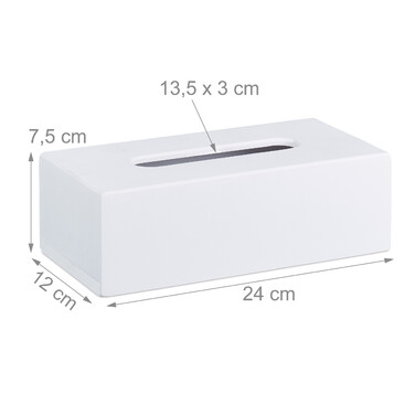 Relaxdays Bambus Tücherbox weiß