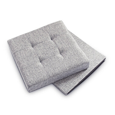 Relaxdays Faltbarer Sitzhocker mit Stauraum Leinen