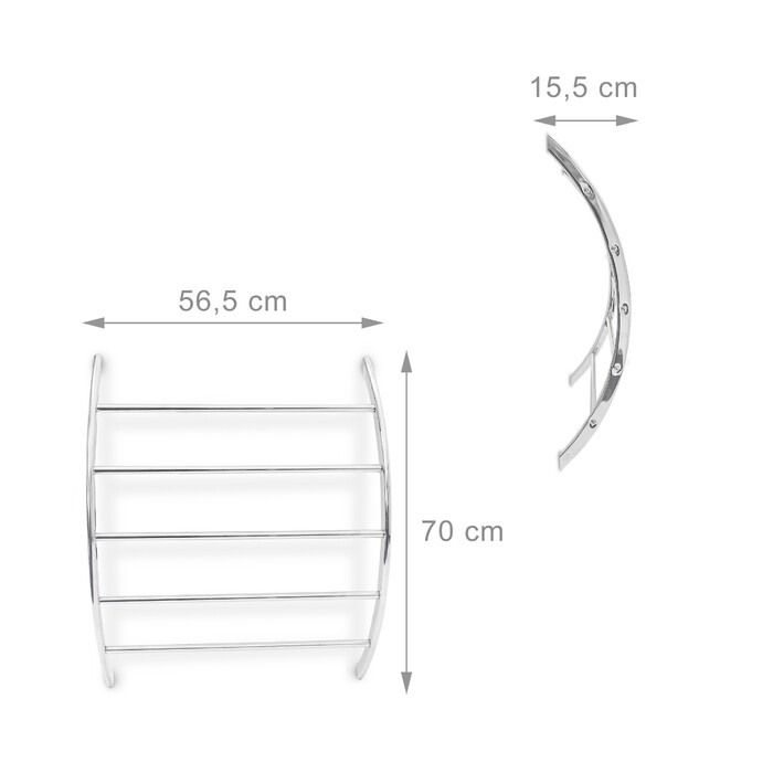 Relaxdays Wand-Handtuchhalter Stahl 5 Stangen