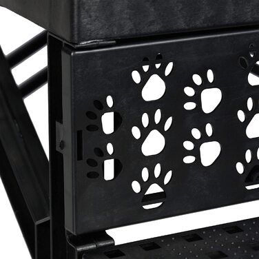 Relaxdays Hundetreppe 3 Stufen, kleine & große Hunde, Bett & Couch, Stoffbezug, Tiertreppe innen, HBT 30x35x45 cm, (beige, 30 x 35 x 45 cm)