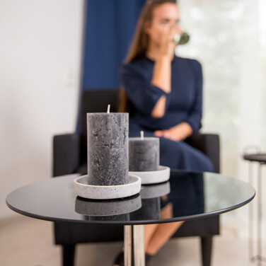 Relaxdays Beistelltisch Glas Edelstahl