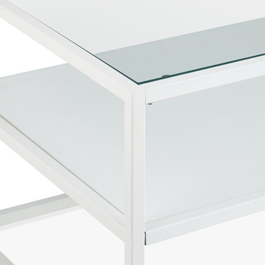 Relaxdays Weißer Couchtisch mit Glasplatte
