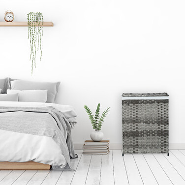 Relaxdays Wäschekorb Rattan-Optik 90 L