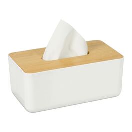 Relaxdays Kosmetiktücher Box mit Holz-Deckel