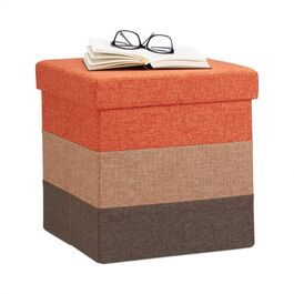 Relaxdays Gepolsterter Hocker mit bunten Streifen