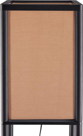Relaxdays Stehlampe mit Regal, E27, 3 Ablagen, modernes Design, 159x26x26 cm, schwarz-braun