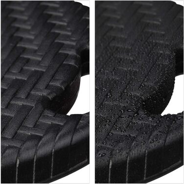 Relaxdays Klapphocker BASTIAN rund, 2 Stk. Faltbar, Kunststoff, Rattanoptik, Wetterfest HxBxT: 45 x 32,5 x 29 cm, (Schwarz)