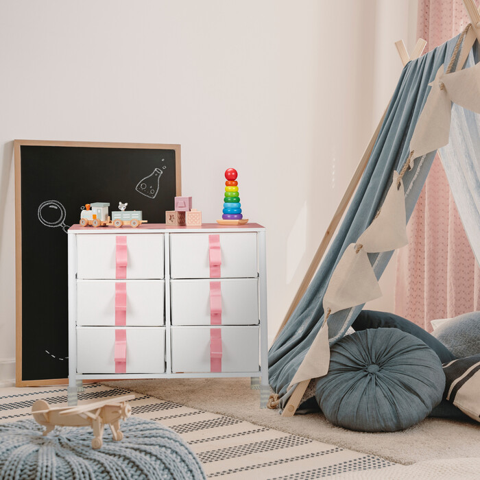 Relaxdays Kommode für Kinder 6 Schubladen