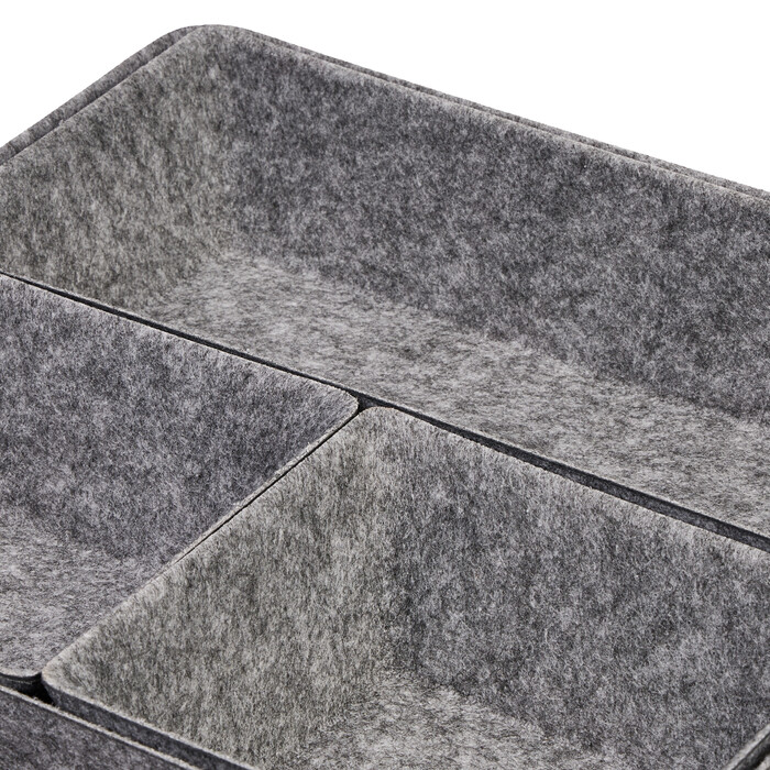 Relaxdays 4-teiliger Schubladen Organizer Filz