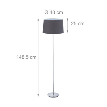 Relaxdays Stehlampe mit Stoffschirm