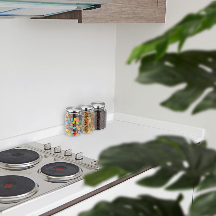Relaxdays 3er Set Vorratsgläser mit Deckel 700 ml