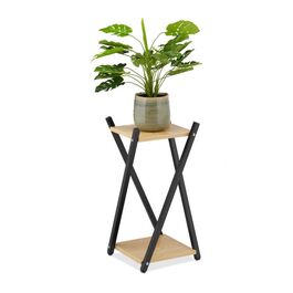 Relaxdays Blumenständer mit 2 Ebenen