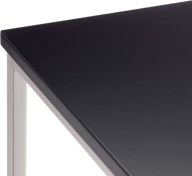 Relaxdays, schwarz/Silber Beistelltisch quadratisch 3er Set, Mattes Stahlgestell, Satztische, MDF, HxBxT: 42x40x40 cm