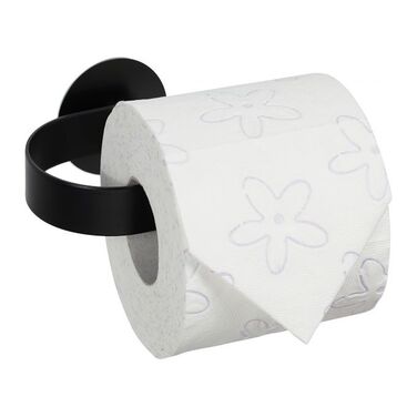 Relaxdays Toilettenpapierhalter Edelstahl schwarz