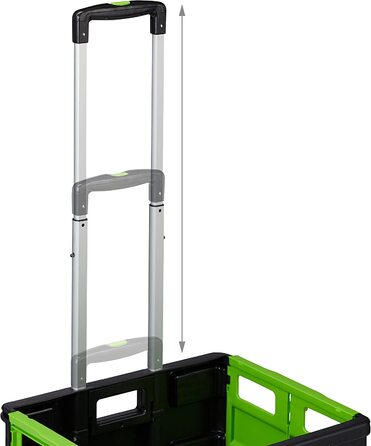 1 x Einkaufstrolley klappbar, Teleskop-Griff, 2 Gummi Rollen, bis 35 kg, Shopping Trolley, Aluminium, ABS, (Grün, Einkaufstrolley klappbar)