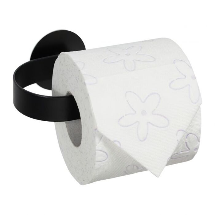 Relaxdays Toilettenpapierhalter Edelstahl schwarz