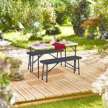 Relaxdays 2er Set Bierbank 102 cm
