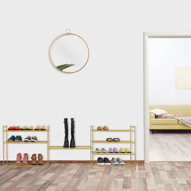 Relaxdays Stapelbares Schuhregal 4 Ebenen