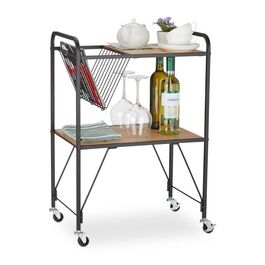 Relaxdays Servierwagen mit Zeitungskorb