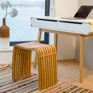 Relaxdays Garderoben Hocker im Bambus Design