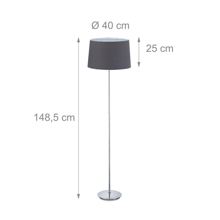 Relaxdays Stehlampe mit Stoffschirm