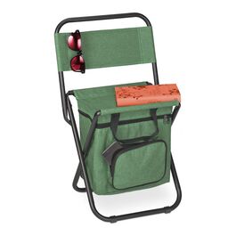 Relaxdays Grüner Campinghocker mit Lehne