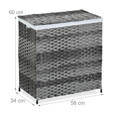 Relaxdays Wäschekorb Rattan-Optik 110 L