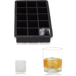 Relaxdays Eiswürfelform, 3,5 cm, BPA-frei, Cocktails, 3,5x19,5x12,5 cm, schwarz (50 Zeichen)