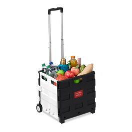 Relaxdays Einkaufstrolley klappbar mit Rollen