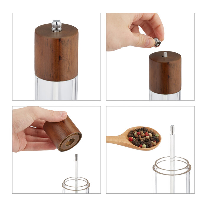 Relaxdays Salz- und Pfeffermühle Set