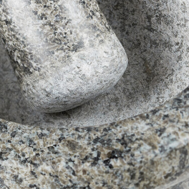 Relaxdays Granit Mörser mit Stößel 17 cm