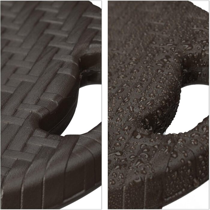 Relaxdays Barhocker klappbar BASTIAN 2er Set, wetterfest, 80 cm, Kunststoff, Braun