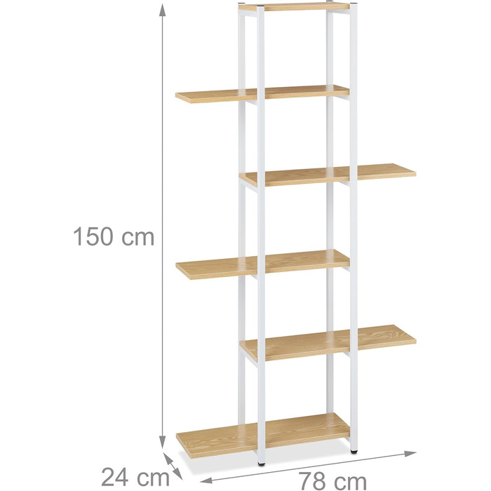 Relaxdays Blumenregal Metall, 6-stufige Blumentreppe, Holzoptik, 150x78x24 cm, Pflanzenregal, hellbraun