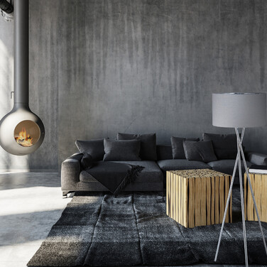Relaxdays Dreibein Lampe grau