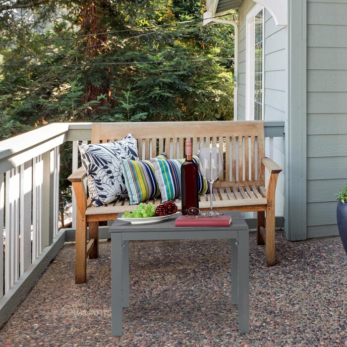 Relaxdays wetterfester Beistelltisch für Balkon, Terrasse & Garten, 39x52x48 cm, grau