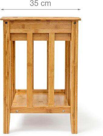 Relaxdays Bambus Beistelltisch mit Schublade H x B x T: ca. 51,5 x 40,5 x 30,5 cm Nachttisch aus robustem Holtz als schmale Nachtkonsole mit Schubfach als kleiner Tisch mit 2 Ablageflächen, natur Single