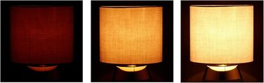 Relaxdays Nachttischlampe Touch dimmbar, moderne Touch Lampe, 3 Stufen, E14, Tischlampe, HxD: 32,5 x 18 cm, grau- (Silber)