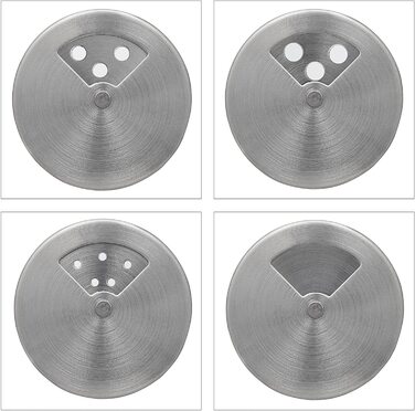 Relaxdays Gewürzstreuer, 12er Set, 3 Streugrade, Gewürze & Kräuter, Gewürzgläser, 90 ml, Glas, Edelstahl, schwarz/Silber