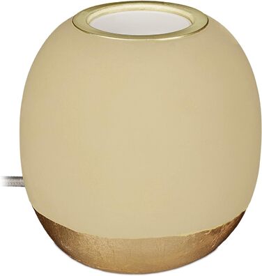 Relaxdays Dekoleuchte Beton, Tischlampe ohne Schirm, HxD 9 x 9 cm, E27 Fassung, langes Kabel, runde Betonlampe, (Grün)